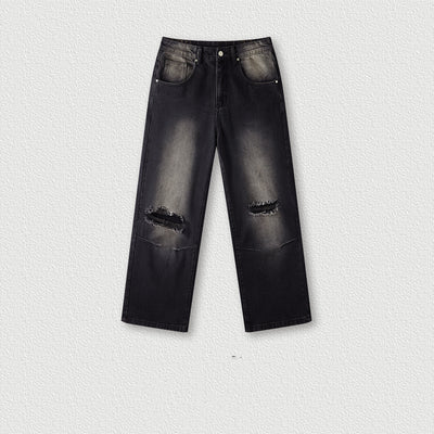 Men's Washed Monkey Gradient Ripped Jeans